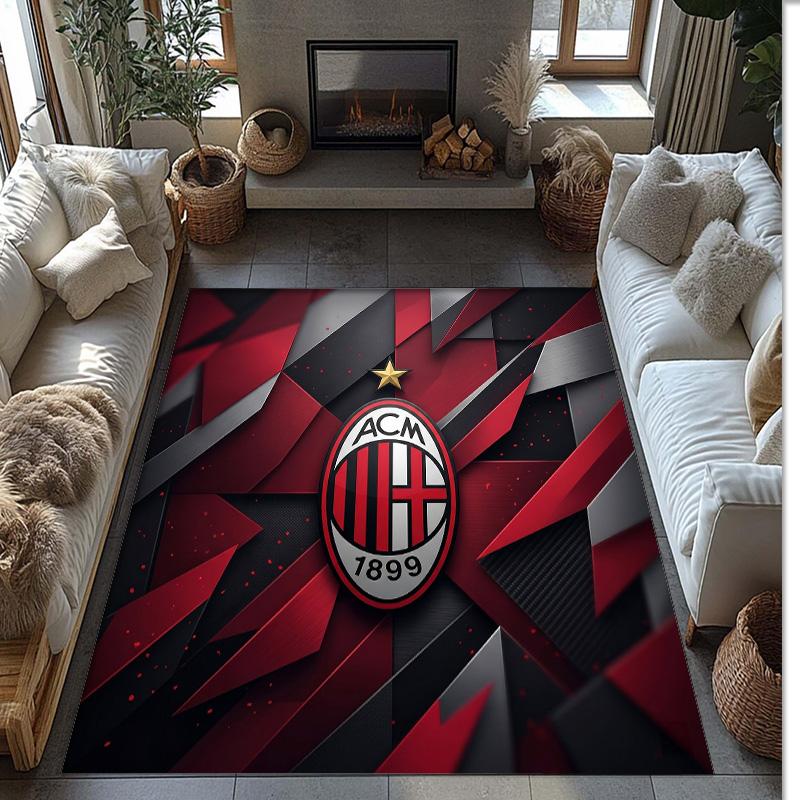 AC Milan Printed Flannel Area Rug Non Slip Soft Polyester Floor Carpet Indoor Decor Mat for Bedroom Living Room Sofa Game Room Home Decoration