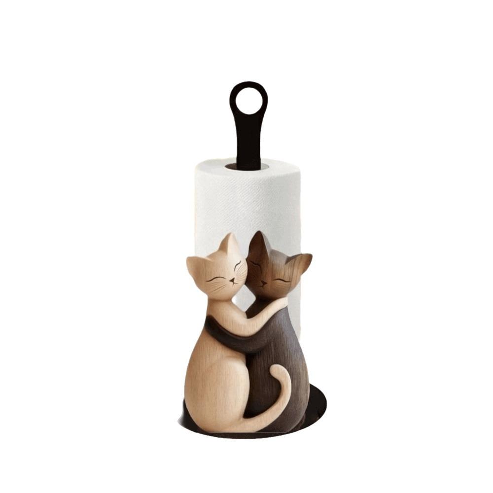 Wooden Base Santa Claus Towel Stand Acrylic Roll Paper Towel Holder Tissue Stand Dining Table