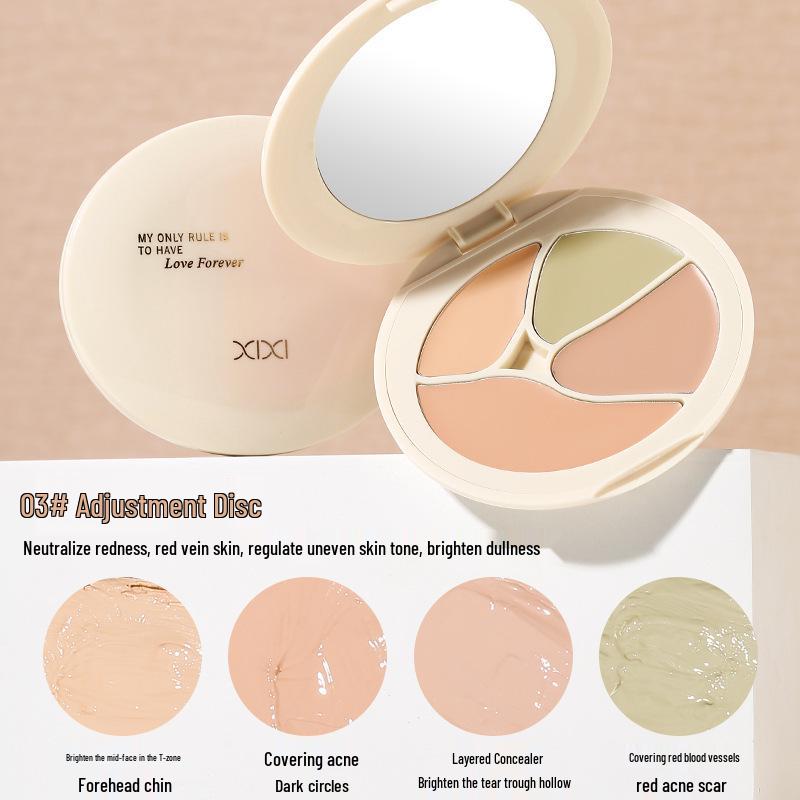 

XIXI Long-Lasting Four-Color Concealer for Dark Circles, Blemishes, and Spots - Natural Finish for Student and Party Makeup.