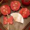 30PCS/SET Butterfly Fan Shaped Postcard Gold Stamping New Year's Gift Card  New Year Gift