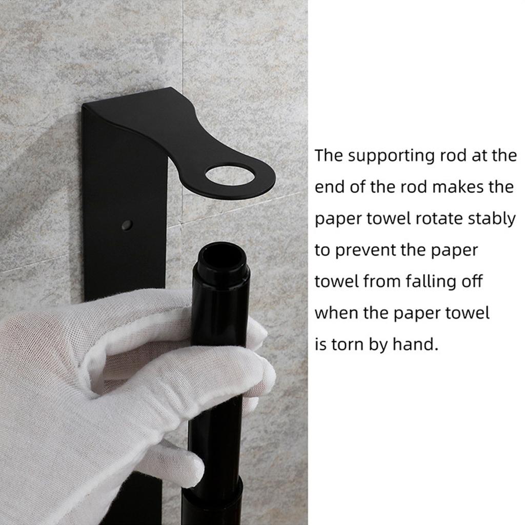 Kitchen Paper Towel Holder Easy to Install Towel Bar & Cling Film Roll Holder for Keeping Countertop Clean & Dry