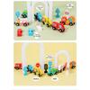 Montessori Wooden Toys Magnetic Small Train DIY Traffic Sign Recognition Vehicle Cognition Car Models Children Educational Toys