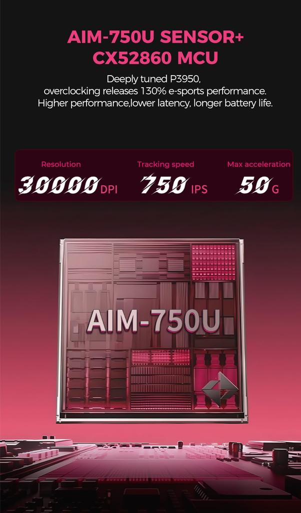 DAREU AE6PRO Wireless 8K Gaming Lightweight Advanced PAW3950 Symmetrical Ergonomic Charging Stand Mouse, Quasi-Molecular Coating, 59g, 30,000 DPI,