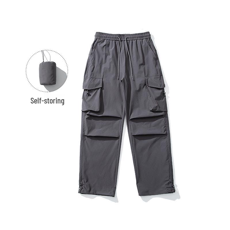 

Men s Quick-Dry Summer Cargo Pants - Wide-Leg Parachute Style L