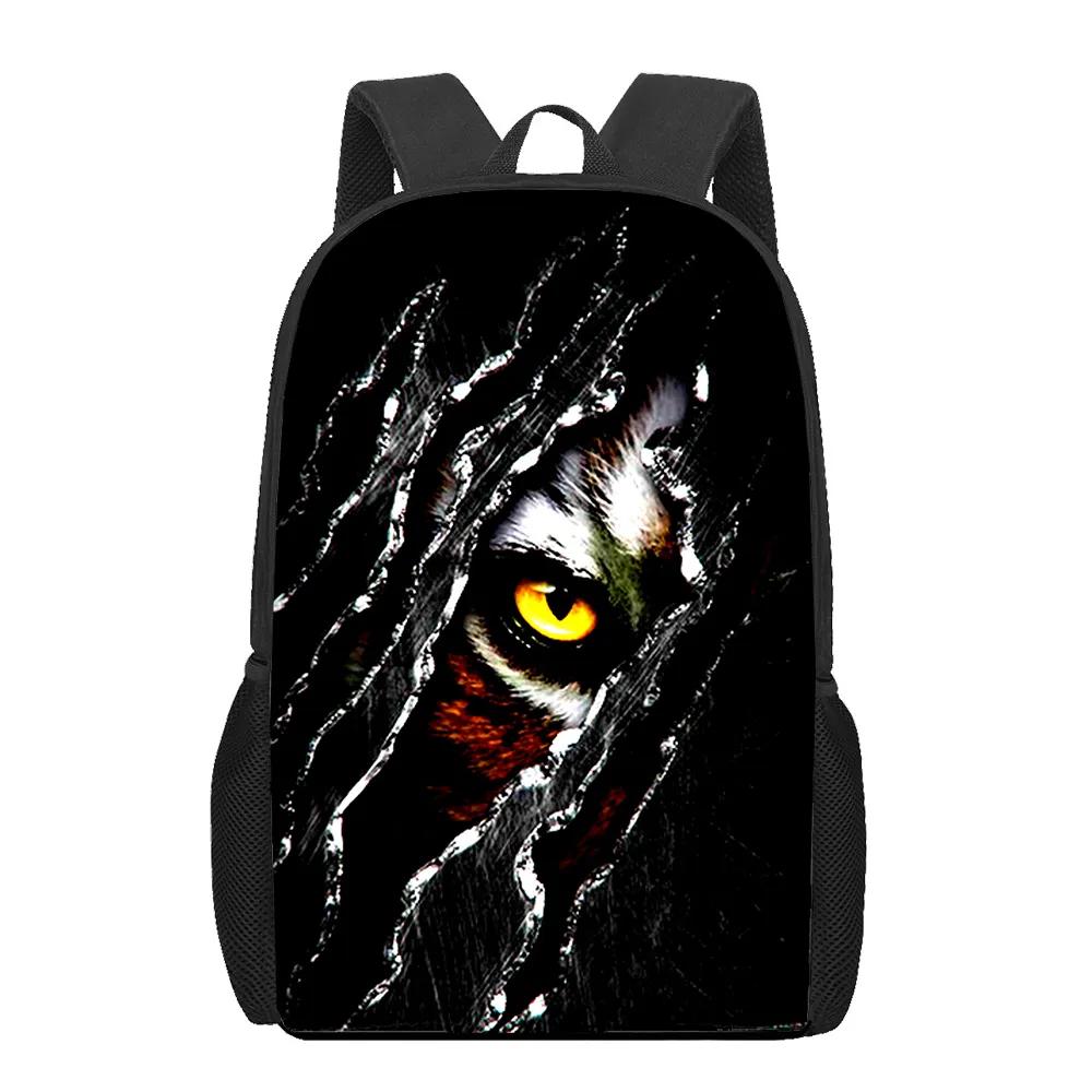 Creative Fiercely Tiger Pattern Backpacks for Girls Boys Children Students Book Bag Teenager Shoulder Rucksack Travel Backpack