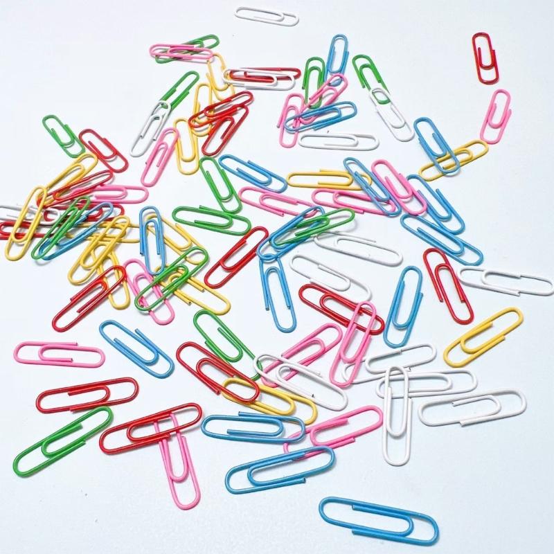 120 Pcs 28mm 33mm Paper Clips Plastic Clips Letter Clips Colorful Paper Clips Office Clips School Office Supplies