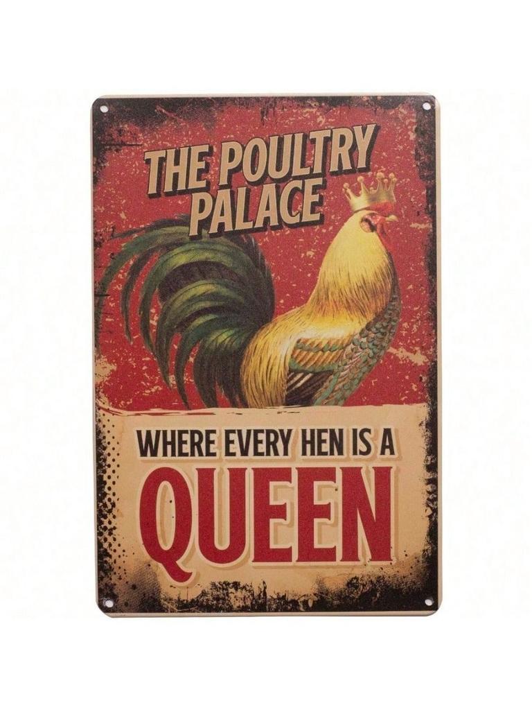 Vintage Metal Sign Chicken Coop Farmhouse Wall Decor Tin Poster for Garden Home