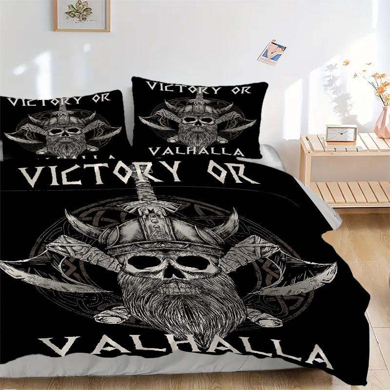 Victory Valhalla Print 3Pcs Bedding Setduvet Cover With 2 Bedropillowcase Home Birthday Gift