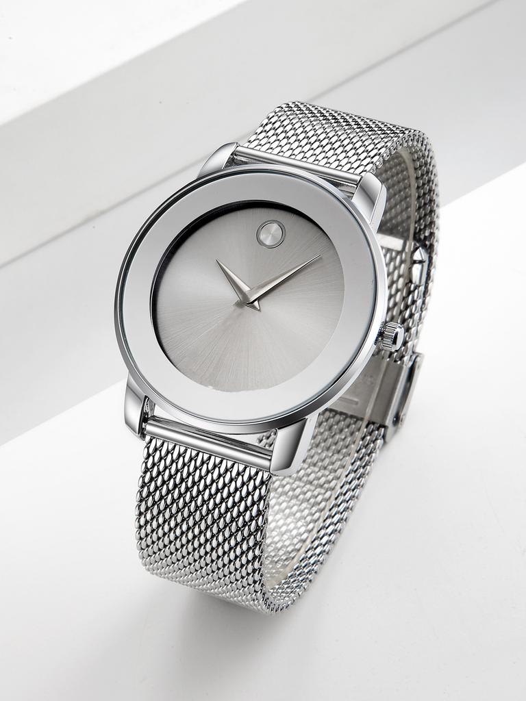 Luxury Brand Wristwatch MISSFOX Minimalist Fashion Quartz Watch Classic Design Waterproof Stainless Steel Mesh Belt Wristwatches