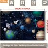 2D Flat Outer Space Banner Kids Space Adventure with Astronaut, Rocket & Solar System Backdrop