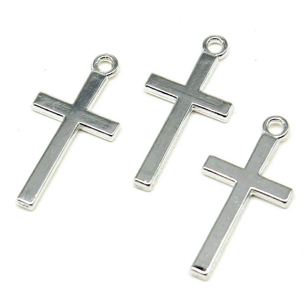 

10 шт., 13x22 мм, подвески-крестики, родиевый ювелирный материал, бренд: WYISYWG