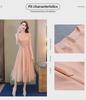 Women's 2025 Summer Chiffon Long Dress - Waist-Slimming French Style, Short-Sleeved