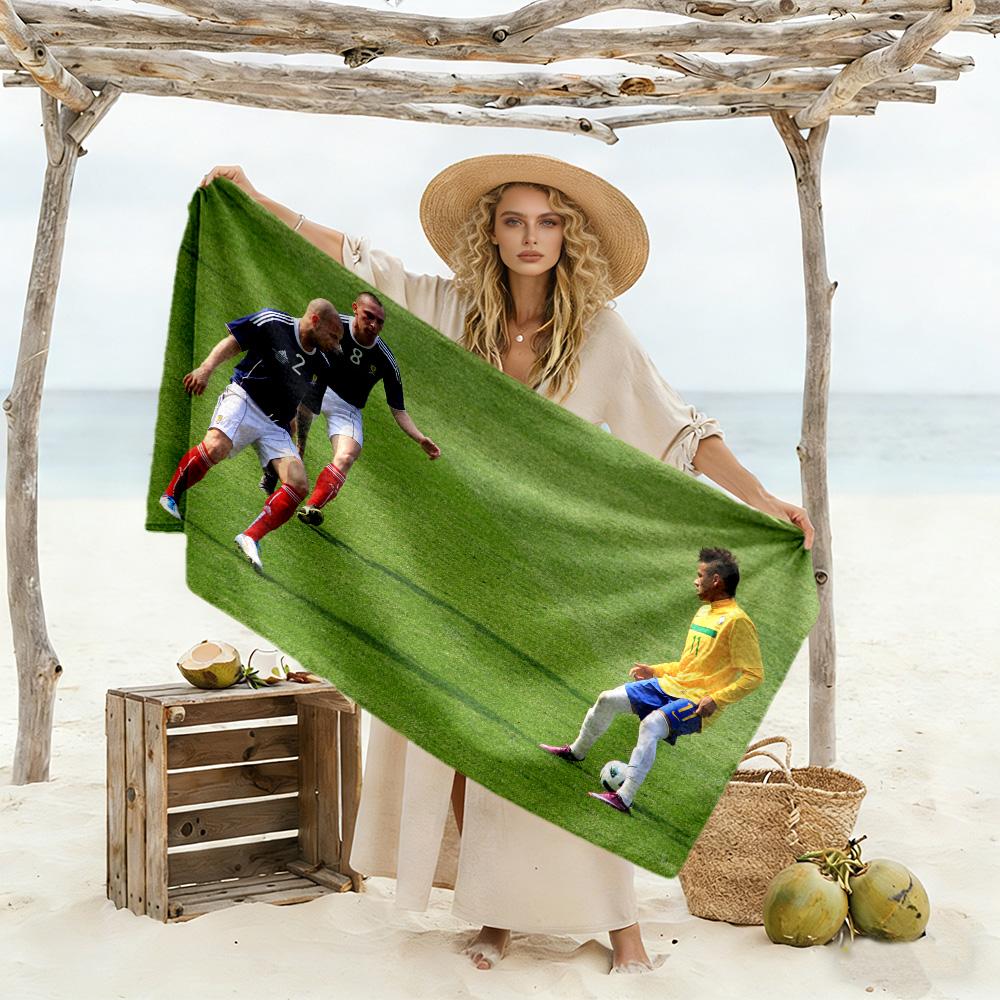 Neymar Psg Fly Emirates Beach Towel Super Soft Microfiber Quickdry Fabric Comfortable Lightweight Perfect for Traveling Yoga Camping and Swimming