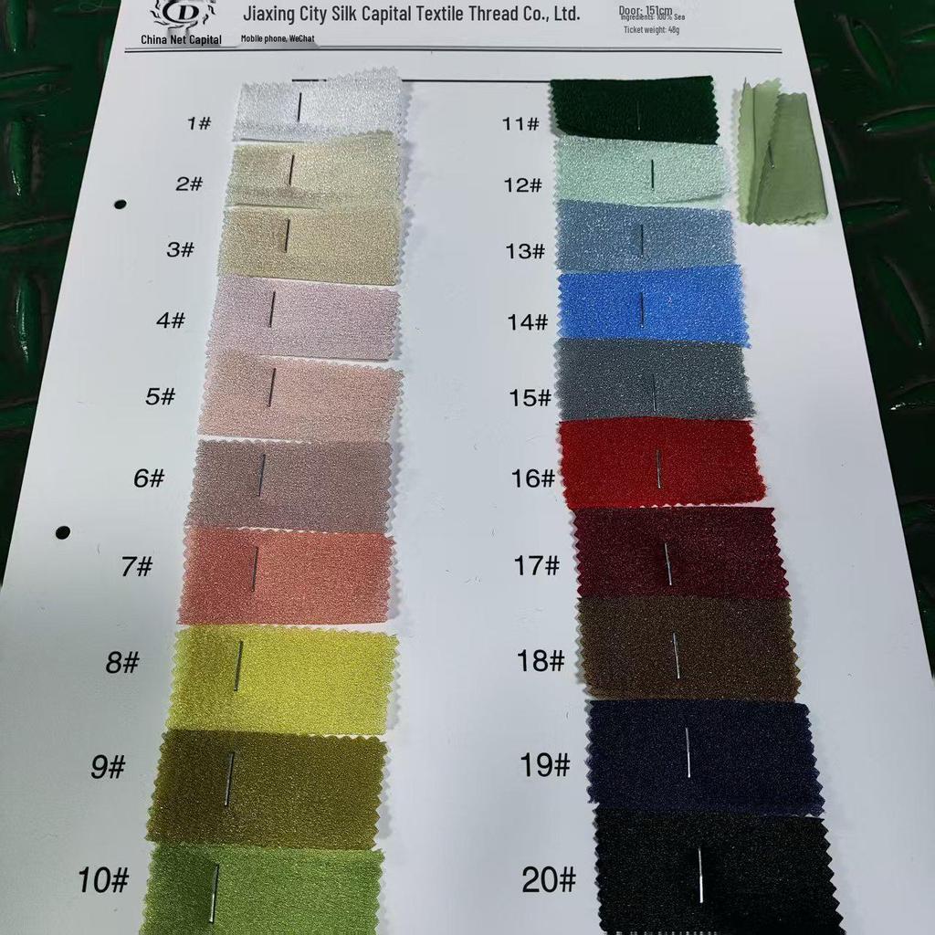 In Stock: Silk Satin Colored Hanfu Fabric - Plain Wrinkled Organza Diamond Satin