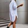 TIFICY Women's Fashion Casual Spring Fall Solid Color Print Long Sleeve POLO Neck Blouses & Shirts