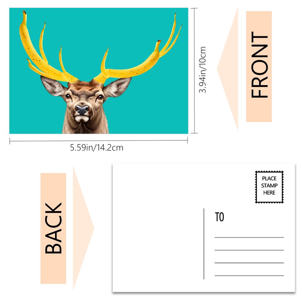 32pcs, quirky abstract banana postcards, greeting cards, DIY postcards, decorations, collectible and giftable