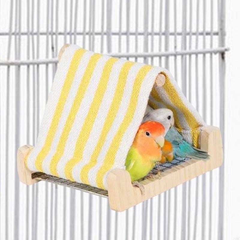 Bird Hanging Bed House Triangles Hammocks Huts Tent Bed Hanging Cave for Sleep and Hatching Bird Accessories J0MC