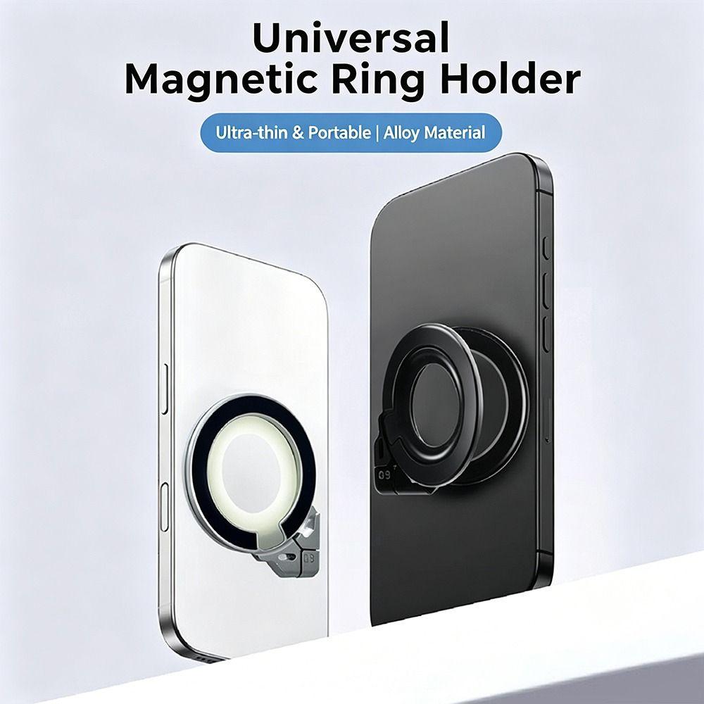 Adjustable Dual Magnetic Phone Holder Foldable Magnetic Stand Desktop Stand for Laptop Attachment