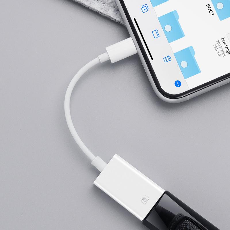 Compatible Apple Lightning to USB 3.0 Adapter for OTG, Card Reader, Keyboard, and Mouse.
