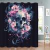 1 Stück A Smoke Skull Floraldruck Kollektion Duschvorhang - Mit 12 Haken, Maschinenwaschbar, Geeignet Für Badezimmerdekoration Und