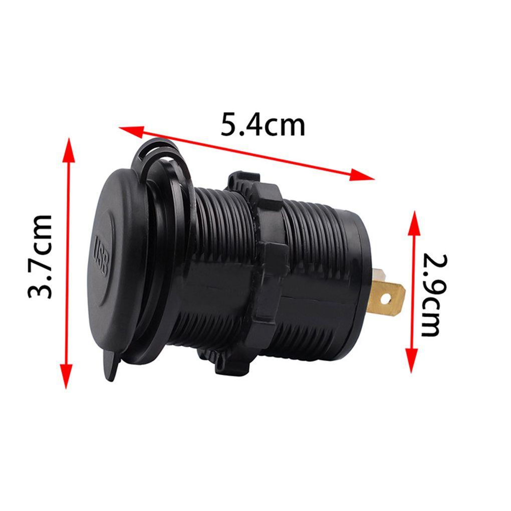 5V 2.1A Dual USB Charger IP66 Waterproof Car Charging Socket Power Outlet Compatible for Car Boat Marine