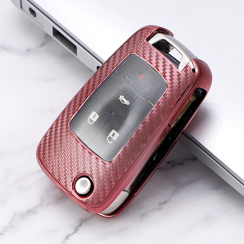 Chevrolet Key Case for Cavalier & Malibu - Carbon Fiber Transparent Soft Rubber Cover