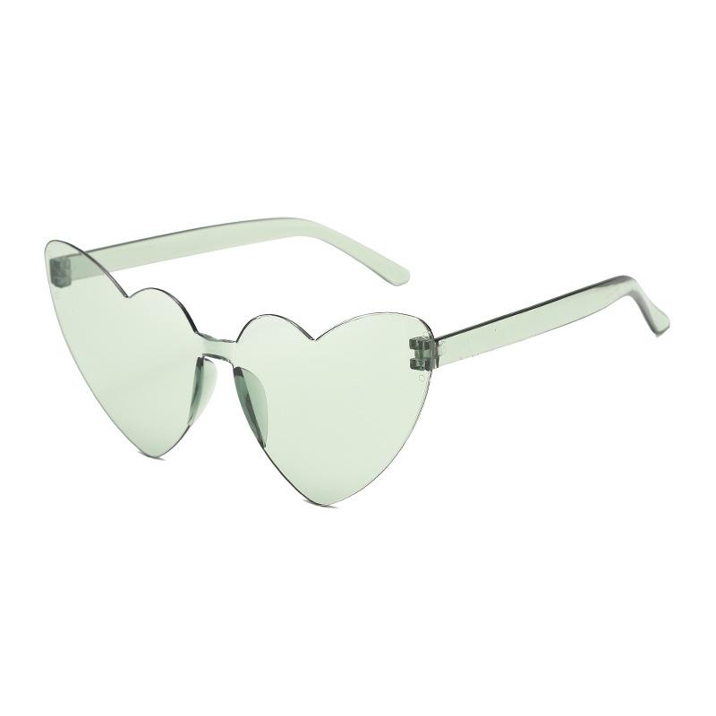Thin peach heart sunglasses love sunglasses jelly color rimless heart type one-piece glasses candy color eyes