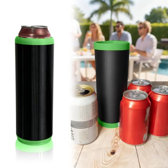 Dual Can Holder for Beer Soda Insulated PLA Can Cooler with Ergonomic Grip Quick Reload Outdoor Event Accessory
