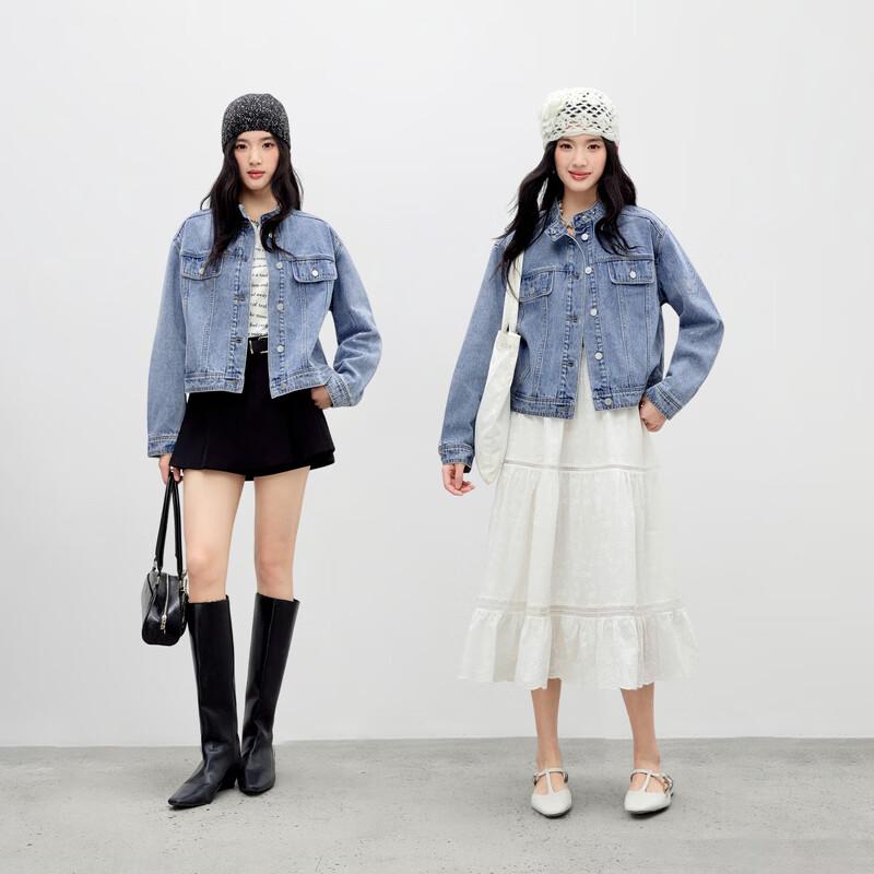 Women's Stand Collar Denim Jacket