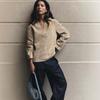 ZA Womens Faux Suede Polo Neck Long Sleeve Shirt Casual Solid Color Top