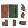 Higth End Businsee Sle Magnetic Folding Wallet Card Holder Leather Case for Magsafe IPhone 17 16 Samsung Huawei Stand Cover Bla