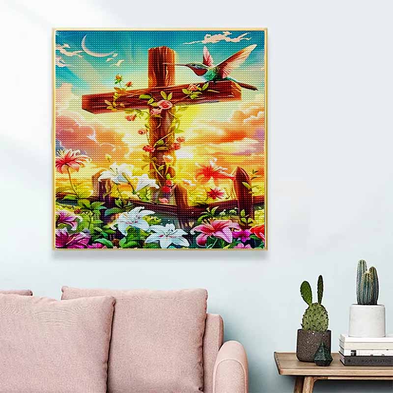 New Arrival 5D DIY Full Circle Diamond Painting "Cross" Embroidery Cross Stitch Home Decor Gift