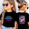 Kpop Hunter Girls' Korean Printed Short Sleeve Medium To Small Kids' T-Shirt