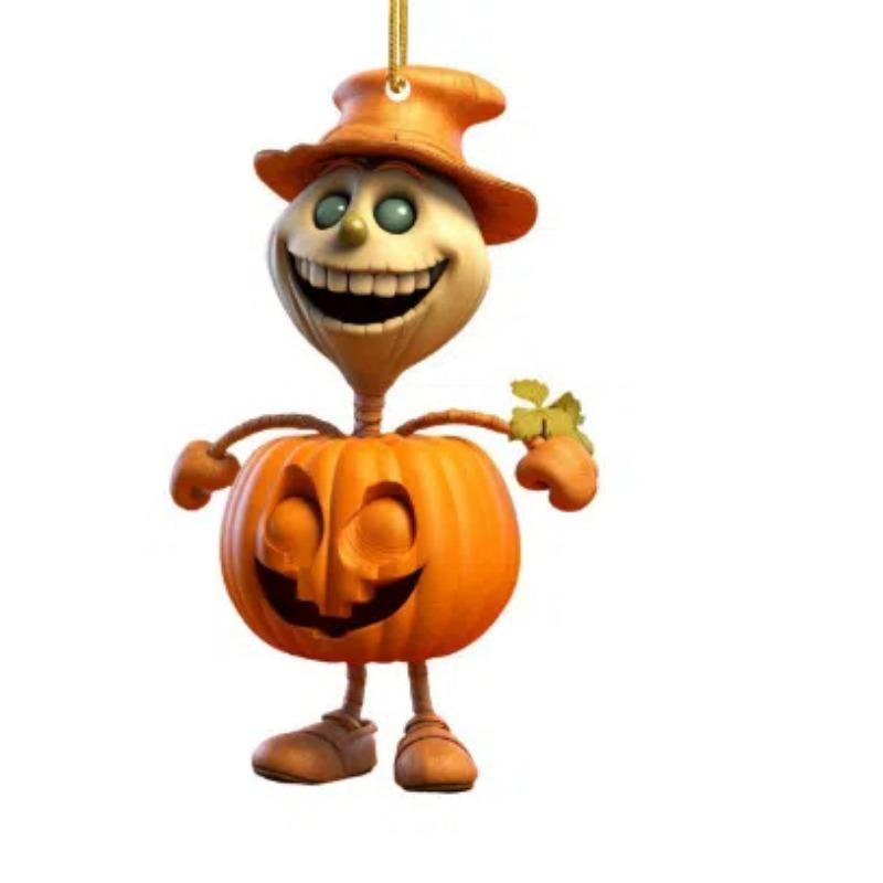 

Новый подвесной автомобиль с тыквой на Хэллоуин, подвеска на зеркало заднего вида, акриловый плоский кулон с призрачной тыквой A10