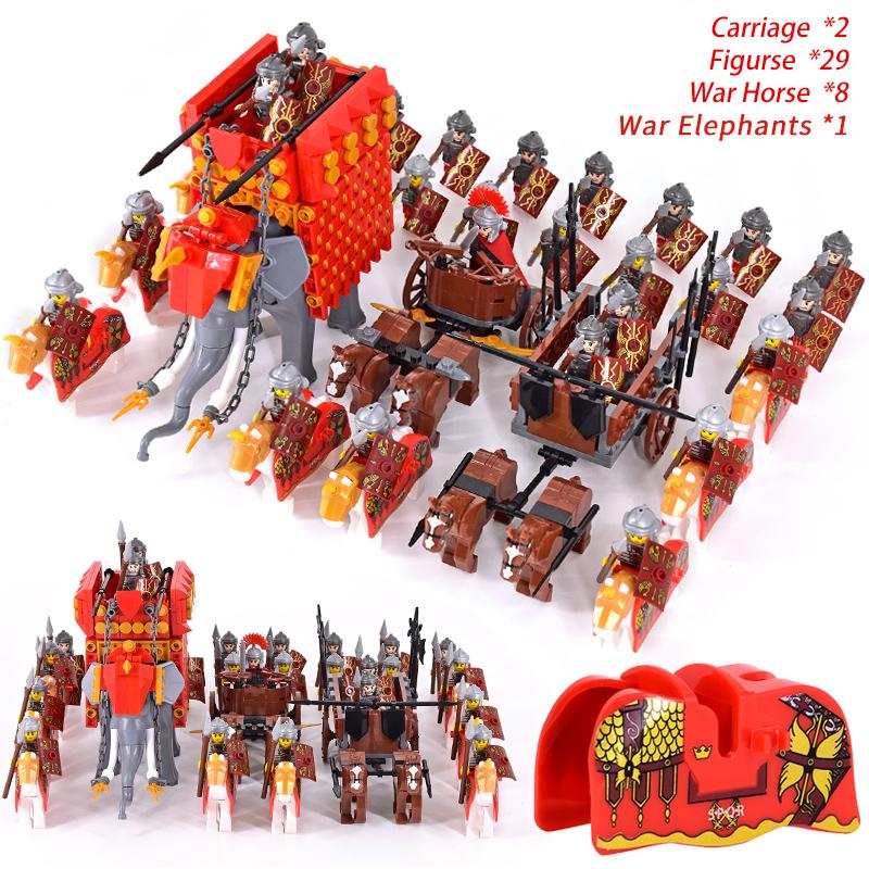 Medieval Age Castle Knights Spartan Warriors Crusader Roman Legion Infantry War Horse Chariot Building Bricks Blocks Figures Toy