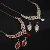 2026 Big Water Drop Jewelry Direct Sales European and American Necklaces Earrings Two-piece Set Flower Bride Retro High-end Design Set
