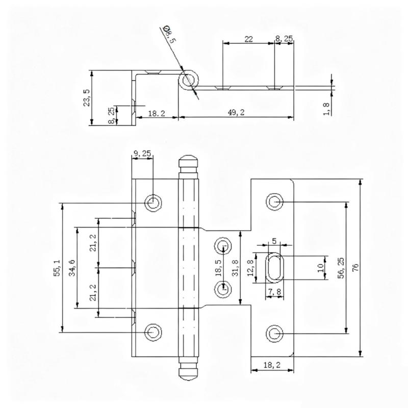 Concealed Triple Fold Hinges Easy Installation Corrosion Resistant Wooden Door Hinges For Foldable Tables Wardrobes