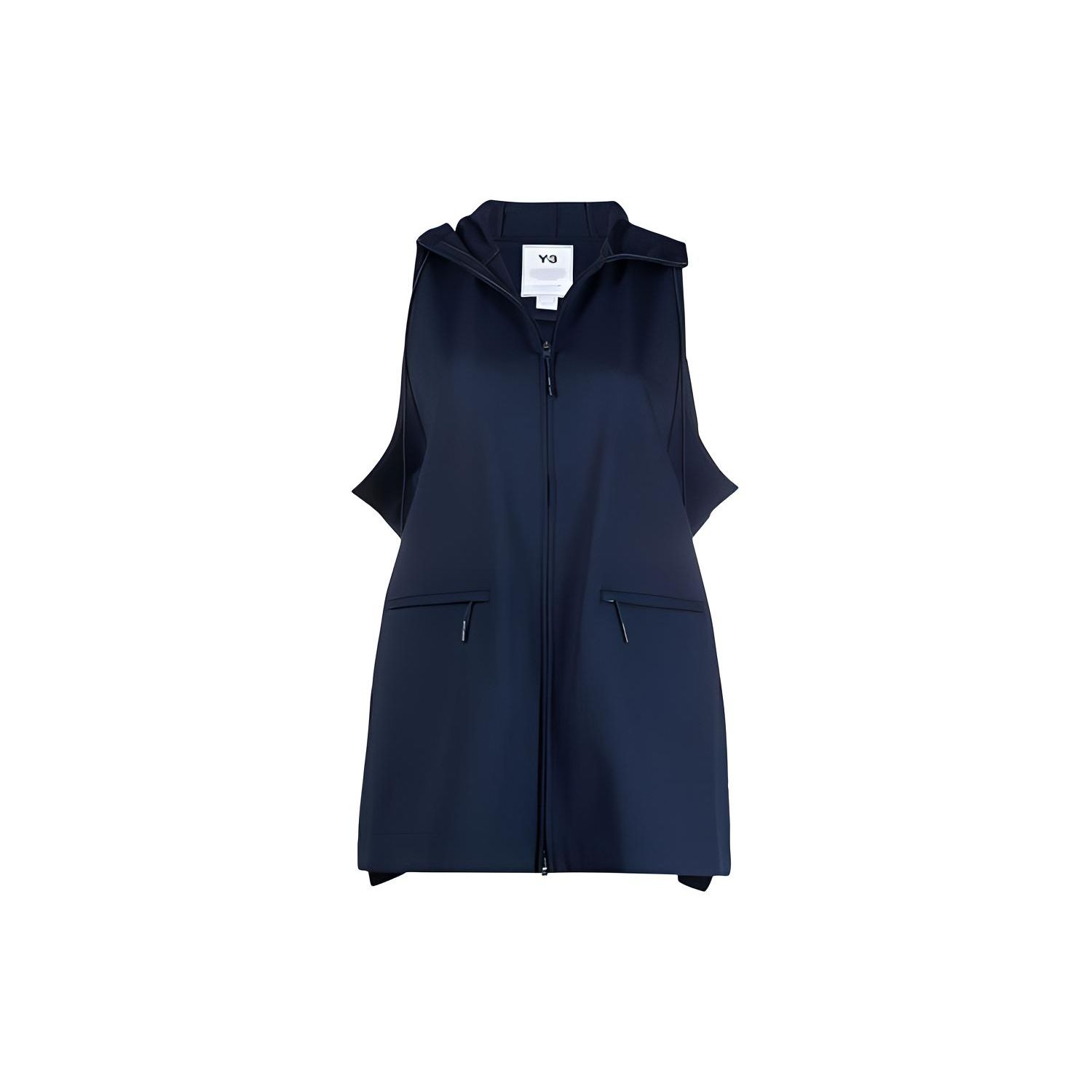 

Y-3 Sleeveless Hooded High Neck Mid-Length Solid Jacket Women jackets Blue GV2782 S