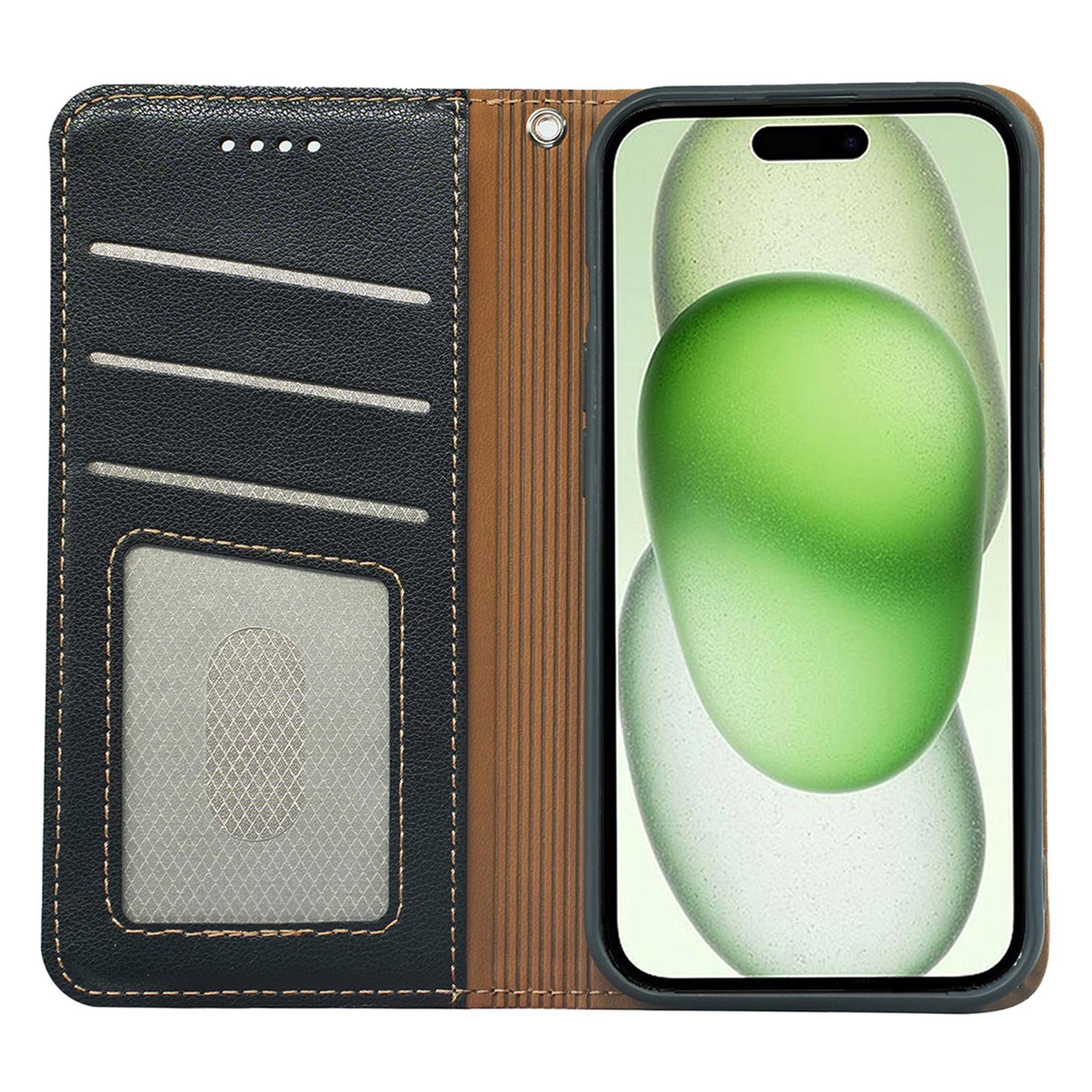 

For iPhone 14 Case Wallet RFID Blocking Leather Phone Cover Strong Magnetic Closure Brown