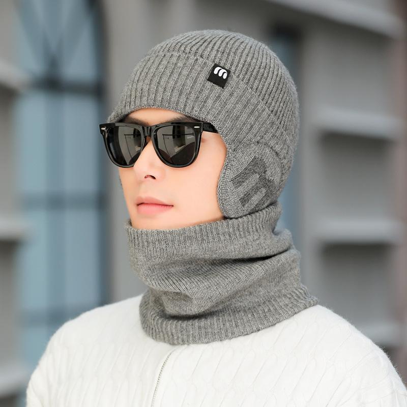 

Осень и Зима Утолщенный Бархат Для Сохранения Тепла Зимой Велосипедная Защита от Холода и Ветрозащита Защита Шеи Универсальная Вязаная Шерстяная Шапка one size