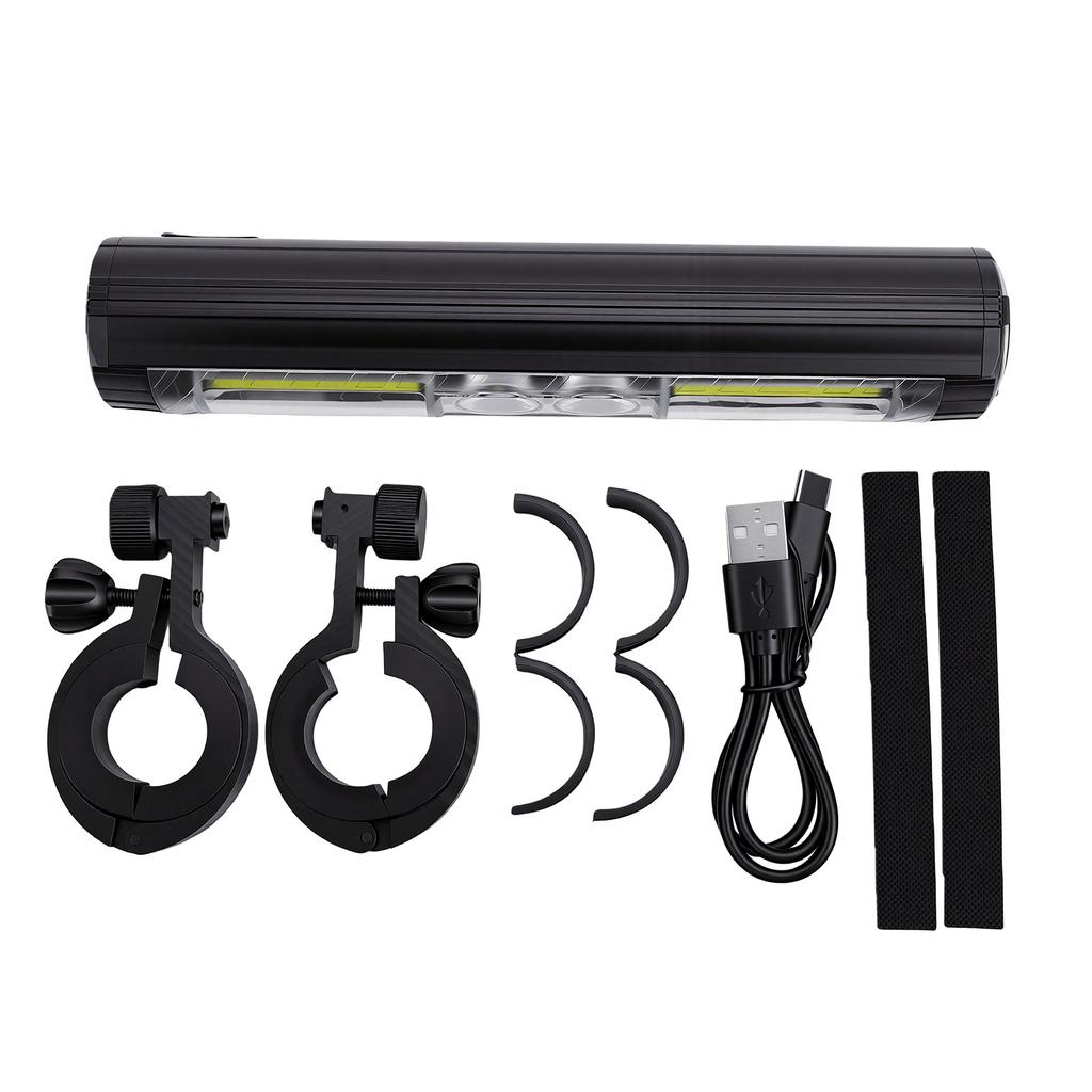 Bike Light USB Rechargeable Bike Headlight with OLED Display Type C Charging 270 Degrees Wide Beam for Cycling