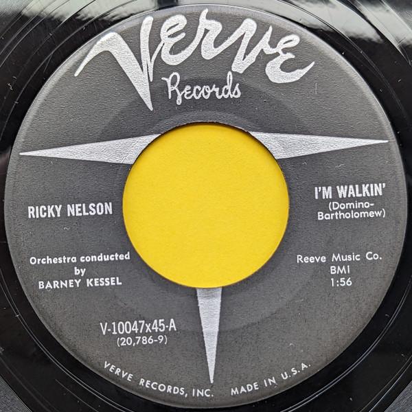 

7inch Record RICKY NELSON - I m Walkin V10047X45 Verve Records 1957 US Rock Used