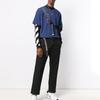 Off-White Mariana Ölgemälde Druck Locker Kurzärmeliges T-Shirt Herren Tops Blau OMAA038E191850053088
