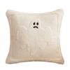 Spooky Themed Plush Pillow Cover Nursery Bedroom Decors Ghostly Pattern Throw Pillowcase for Sofa Couch Halloween Accessory