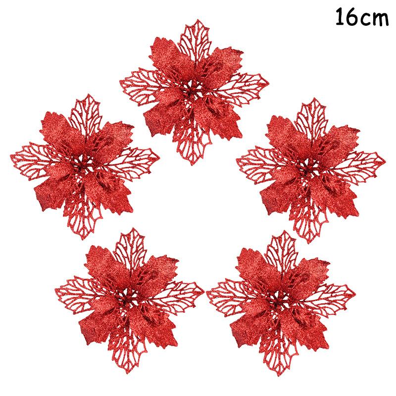 5 Pezzi Natale Bacca Rossa Fiore Artificiale Pigna Ramo Decorazioni Albero di Natale Ornamento Confezione Regalo Casa Ghirlanda Fai da Te