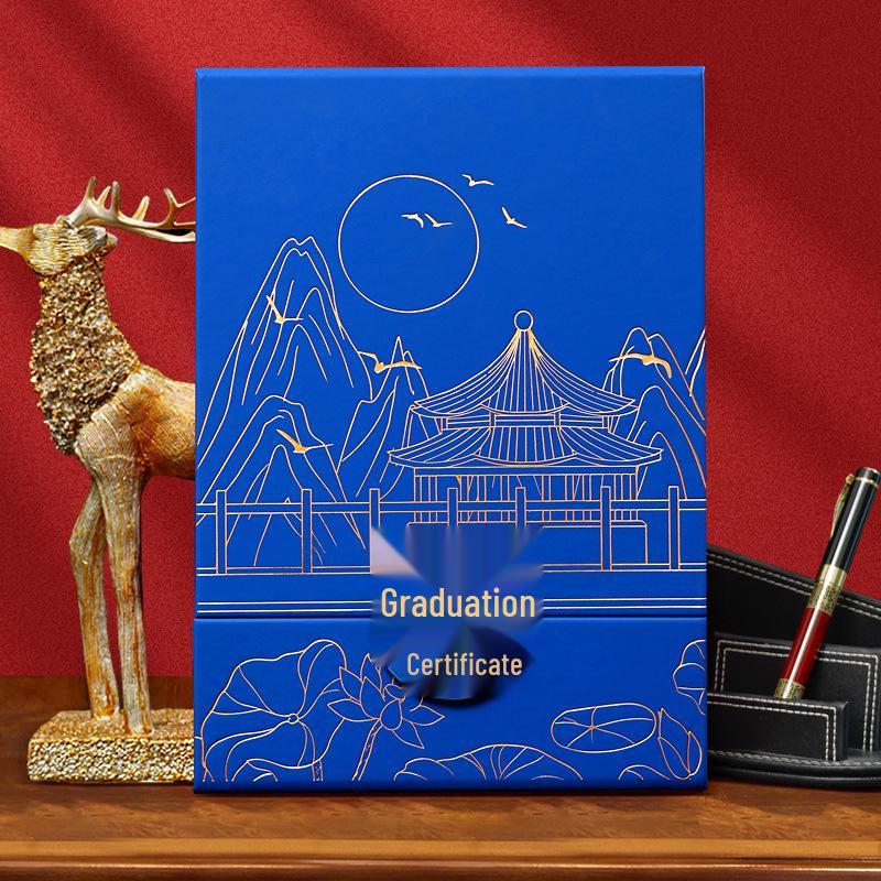 Custom Leather A4 Award & Graduation Certificate Case – Chinese Style