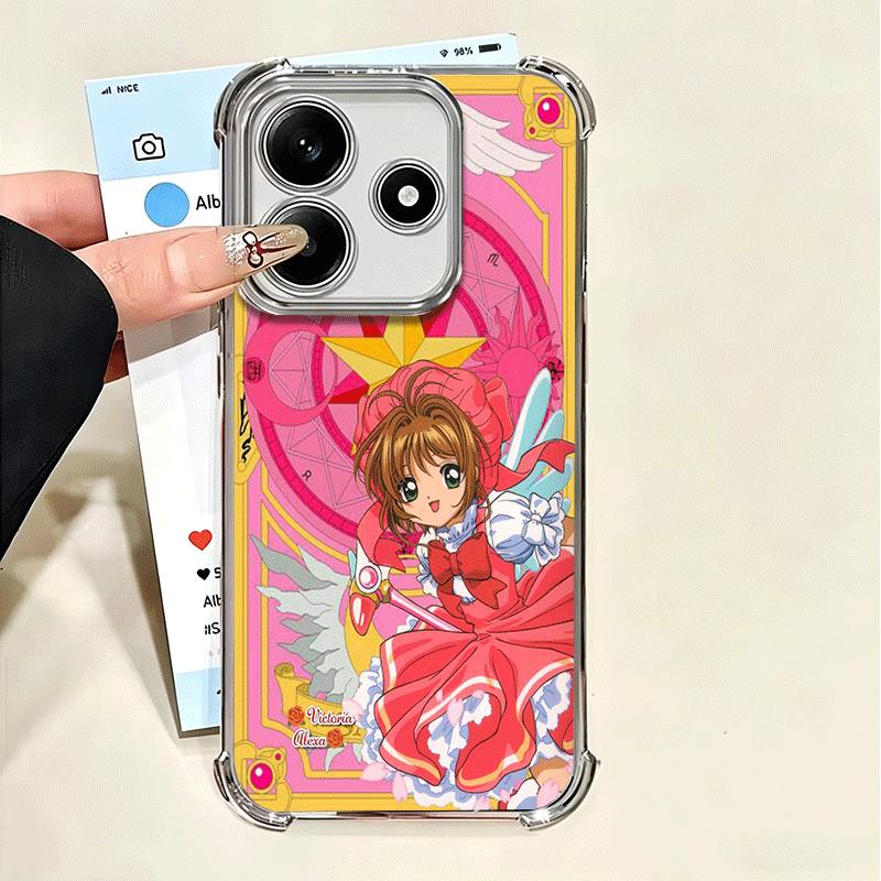 Cardcaptor Sakura Cute Girl Plating Phone Case For Xiaomi Poco X5 X6 X7 X8 Pro Max F8 Ultra F7 M8 M7 M5S Redmi 15C 15 14C 13C 13