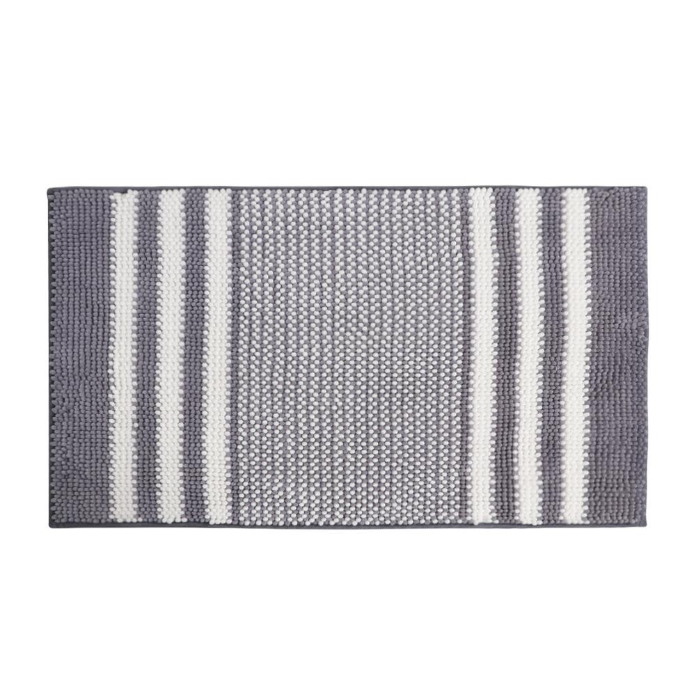 Color Striped Hot Melt Chenille Floor Mat Bathroom Absorbent Non-slip Mat Household Door Mat Bathroom 43*61CM