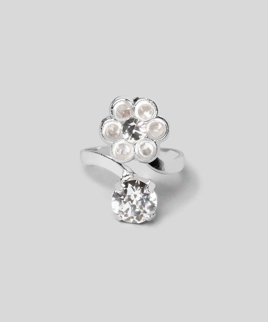 Armo Twin Flower Ring (Bubble, Crystal)