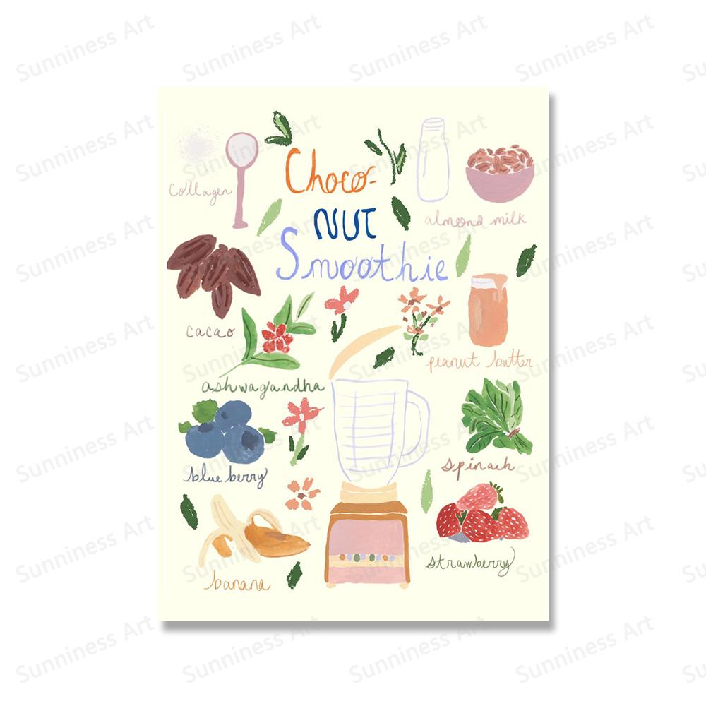 Pink Bike Balloon Poster Nursery Prints Wall Art Canvas Painting Still Life Cherry Cake Flowers Figs Fruit for Living Room Decor